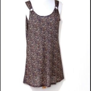 J. Valdi Ladies Leopard Print Tank Swim Suit Cover Up Size Medium EUC Worn Once